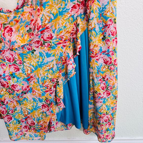 ASTR The Label Dress Womens Small Floral Side Cutout Tropical Cottagecore Boho - Picture 7 of 12